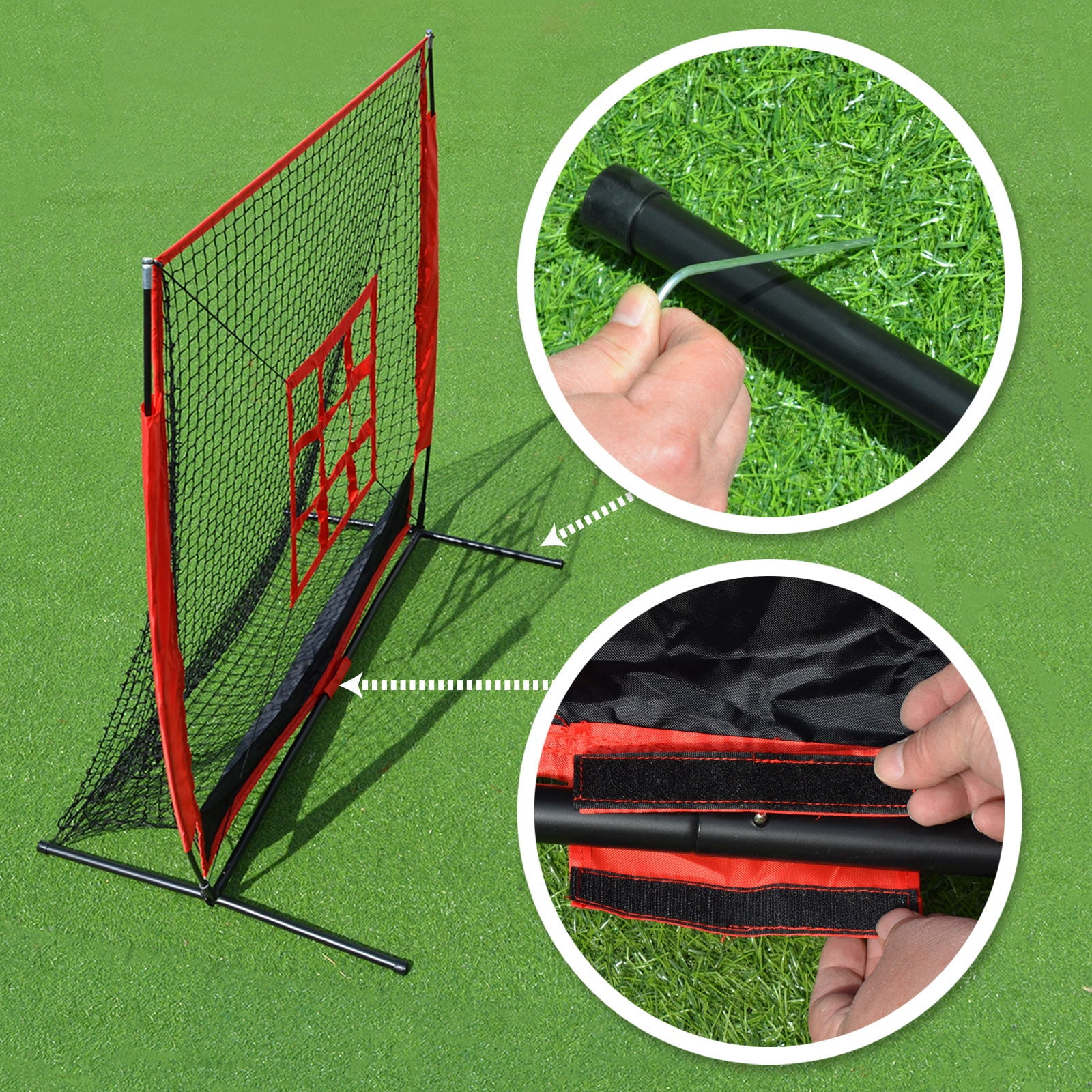 SOLAXO 5'x5' Baseball Softball Practice Net with Strike Zone Target and Carry Bag