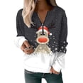 thumbnail image 1 of Innerwin Pullover Christmas Ladies Xmas Tops Work V Neck Casual Sweatshirt Black M, 1 of 2
