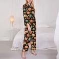thumbnail image 3 of Haiem Daisy maple leaf Pattern Women’s Long-sleeve Sleepwear,Sleepwear Set,2-piece Loungewear Set,Soft PJs Comfy Nightwear with Pockets-XX-Large, 3 of 7
