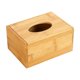 thumbnail image 1 of Caja de pañuelos de bambú con tapa, dispensador de pañuelos faciales, organizador decorativo rectangular M, 1 of 9