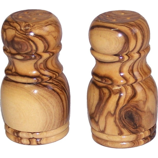Handcrafted olive wood Salt and Pepper shakers ( 3 Inches tall