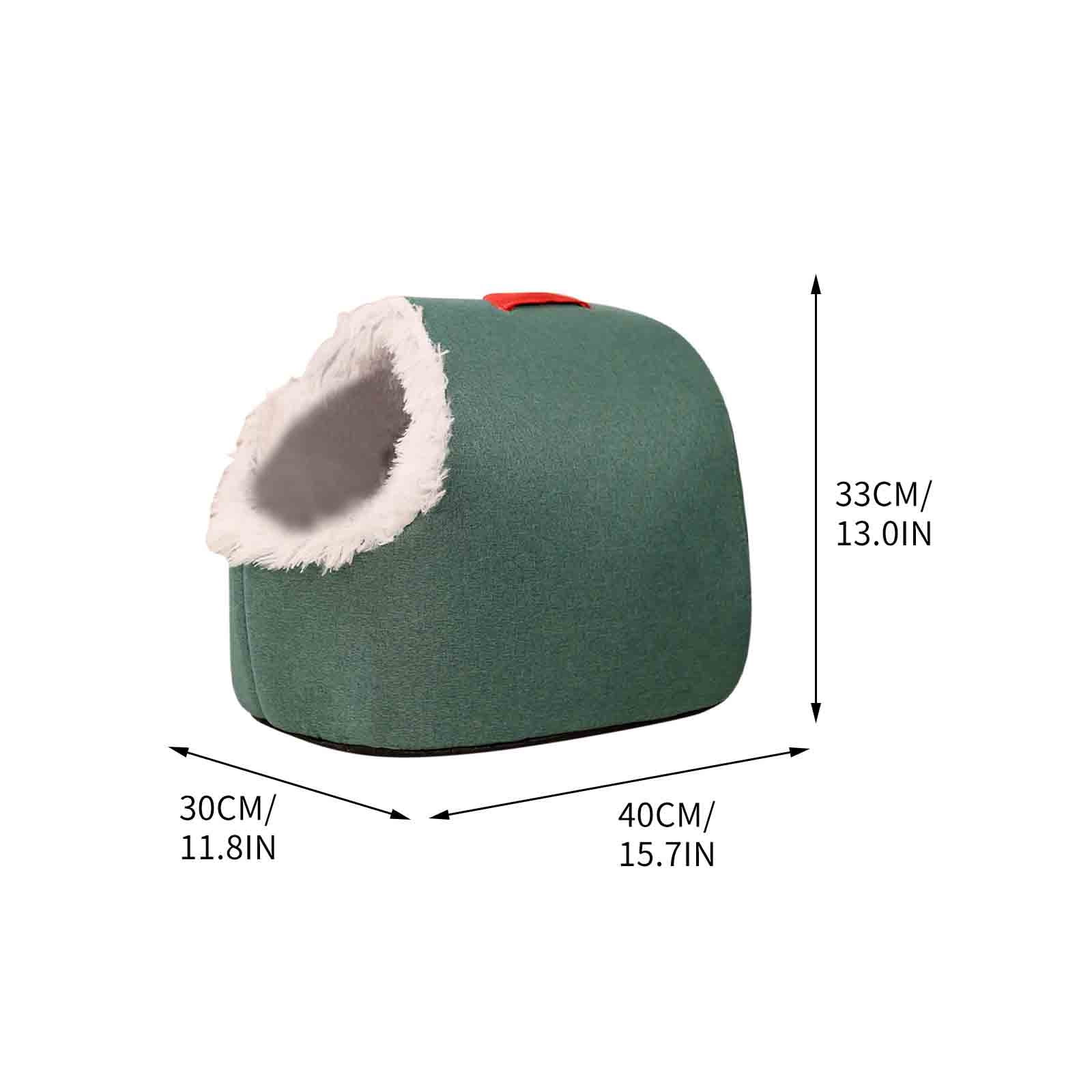 YiFudd Cat Beds for Indoor Cats—Warm Pet Cave Bed for Small Medium Pets,Green