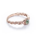 thumbnail image 3 of JeenMata Solitario Claddagh Ágata Verde Musgo Druzy Transparente de Talla Brillante Redonda de 1 Quilate: Anillo de Compromiso Trenzado: Baño de Oro Rosa de 18 K sobre Plata, 3 of 6