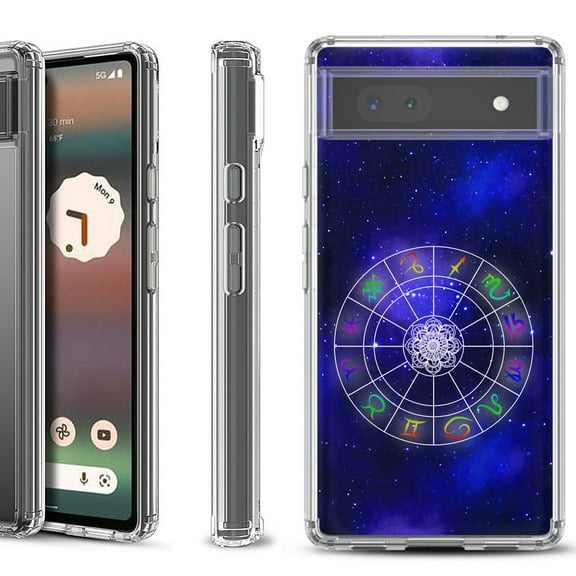 Shockproof Bumper Phone Case for Google Pixel 6a, by OneToughShield ® - Zodiac / Horoscope