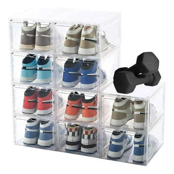 Cajas para Zapatos Apilables Organizador Transparente 10 Piezas