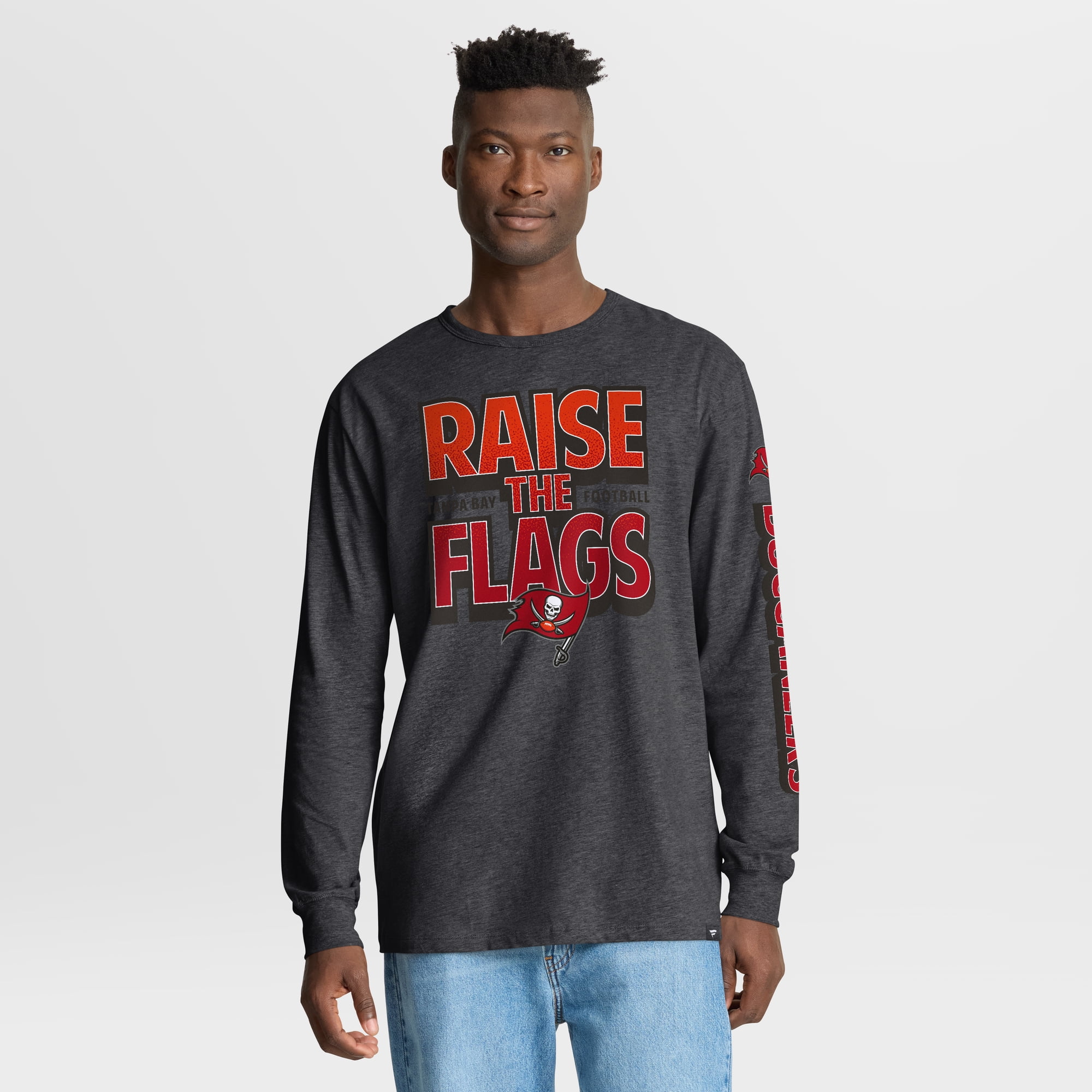 Men's Fanatics Heather Charcoal Tampa Bay Buccaneers Hometown Sweep Legacy Long Sleeve T-Shirt