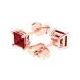 thumbnail image 2 of Clara Pucci 2Ct Ruby Princess Cut VVS1 Push Back Stud 18k Solid hypoallergenic Gold Designer Earrings For July, 2 of 7
