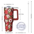 thumbnail image 2 of OBREWU Red Strawberry Plants Fruit Tumbler with Handle and Lid,Red Strawberry Plants Fruit 40oz Double Wall Vacuum Insulated Tumbler,Cups Gift for Women and Men, 2 of 7