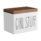 thumbnail image 1 of Porta tampones para baño, de madera, extraíble, con tapa abatible, para almacenamiento Blanco, 1 of 9
