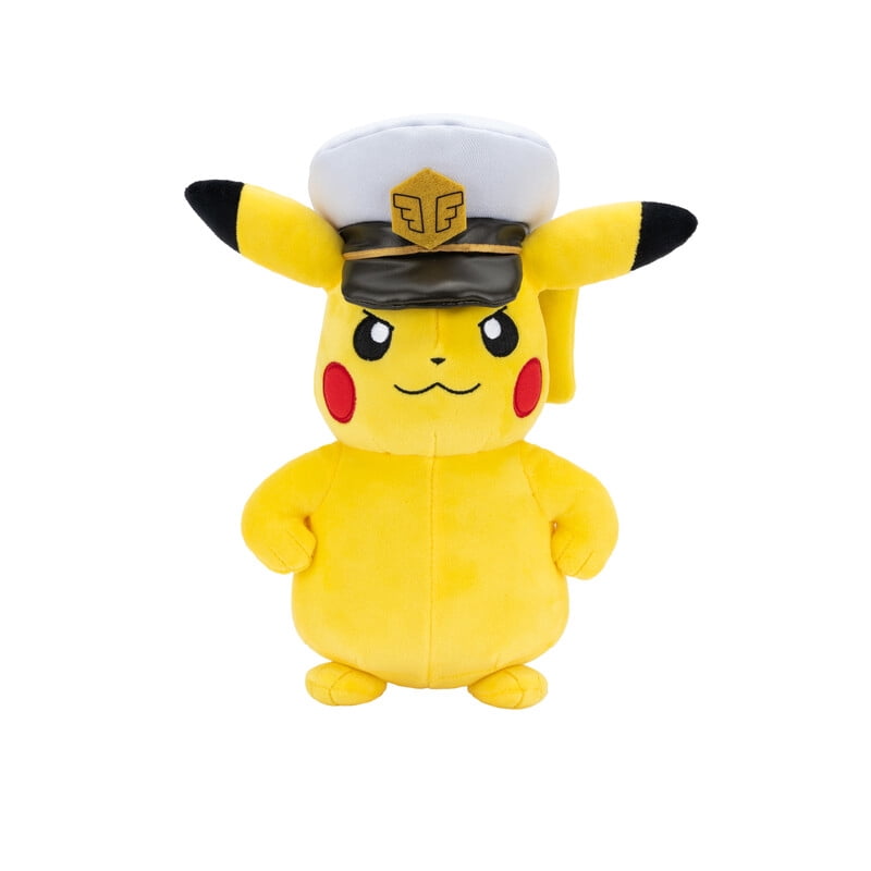 Pokemon Captain Pikachu Plush - 8-Inch Soft Plush with Captain’s Hat and Authentic Details