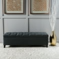thumbnail image 2 of GDF Studio Charleston Contemporary Button Tufted Storage Ottoman Bench, Dark Gray Fabric, 2 of 7