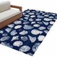 thumbnail image 2 of Summer Ocean Washable Area Rugs 4'x6', Watercolor Blue Shell Conch Nautilus Low Pile Throw Living Room Rug Non-Slip Sturdy Edge Binding Carpet for Indoor Entryway Bedside Kitchen, 2 of 9