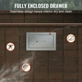 thumbnail image 7 of 14x8.5 Inch Stainless Steel Outdoor Kitchen Drawers - Flush Mount Double BBQ Drawers for Grill Islands, 14W x 8.5H x 23D Inch, with Rust-Resistant Steel Handle, 7 of 7