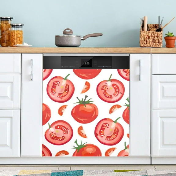 Tomatoes Slices Dishwasher Magnet Cover Magnetic Fridge Door Cover Home Kitchen Decor 23"x 26"
