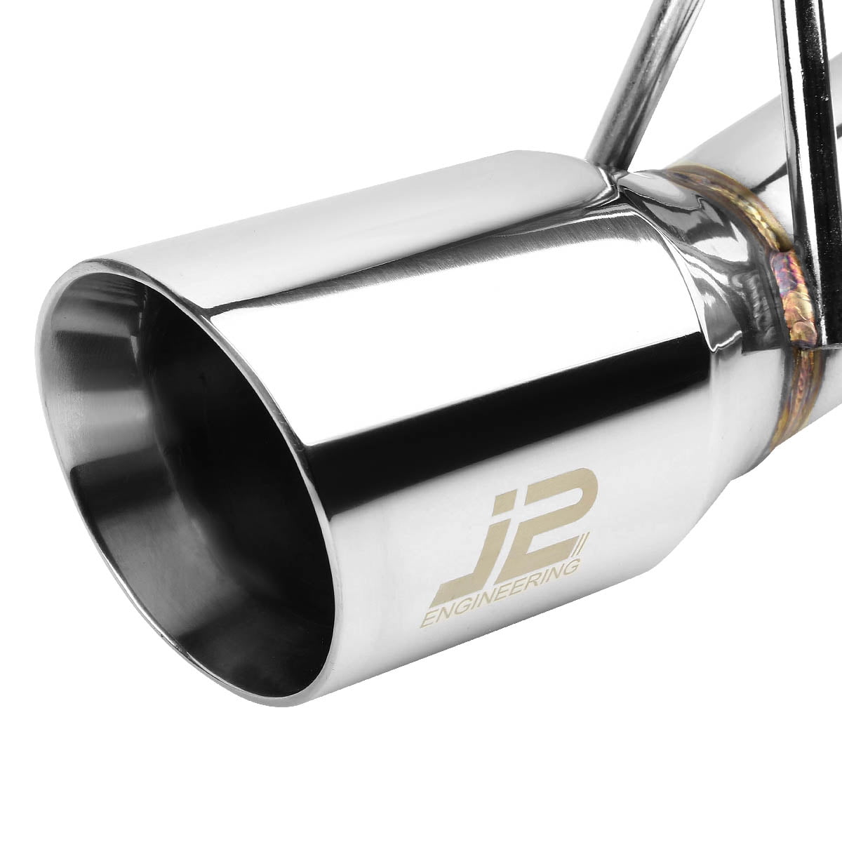 J2 Engineering J2-CBE-OS-062 J2 Engineering 3.5" Rolled Muffler Tip Exhaust Catback System For 2006 to 2010 Volkswagen New Beetle 2.5 07 08 09
