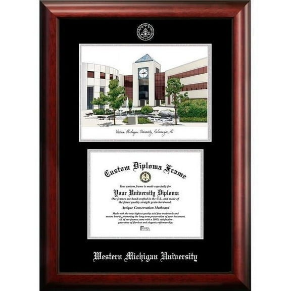 Campus Images MI981LSED-96257625 9.62 x 7.62 in. Western Michigan University Silver Embossed Diploma Frame with Lithograph