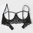 thumbnail image 5 of Fiaer Womens 1/4 Cup Push up Underwire Lace Bras Breathable Spaghetti Strap Lightweight Bra Black3 L, 5 of 7