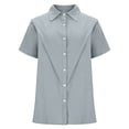 thumbnail image 5 of ZJXFGS Womens Button Down Shirts,Winter Tops for Women Oversized Short Sleeve Shirts for Women Casual Vacation Clothes Work Blouses for Women Women'S Tops Y2k Tops Gray 5XL, 5 of 8