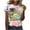 Multicolor-12, variant on Perfectbot Blouses for Womens Crew Neck Casual Print Loose Short Sleeve Summer Shirts Size S-5XL