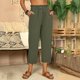 thumbnail image 4 of WILLBEST Pantalones Casuales de Lino Blanco para Mujer con Bolsillos, Pantalones Versátiles y Cómodos de Talla Grande para Uso Diario. Extra Grande, 4 of 4