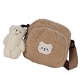thumbnail image 2 of WORGEOUS 1 pieza Lovely Bear Bag Lana de cordero Crossbody Bag Moda Mujer Bolsa Bear Bag, 2 of 9