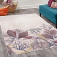 thumbnail image 2 of Flower Decorative Rug, Retro Floral Background Hibiscus Silhouettes Dramatic Romantic Nature Art, Quality Carpet for Bedroom Dorm and Living Room, 6 Sizes, Mauve Taupe, by Ambesonne, 2 of 4