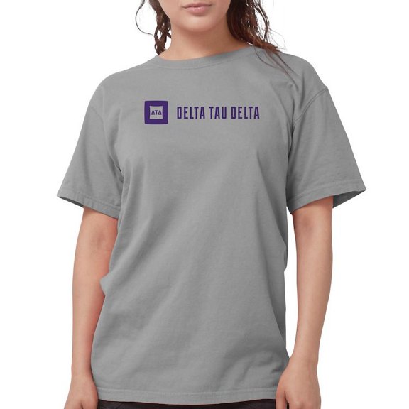 CafePress - Delta Tau Delta Purple Signature T Shirt - Womens Comfort Colors® Shirt