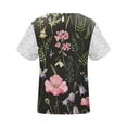 thumbnail image 4 of Womens Plus Size Clearance,Women Summer Sexy Fold Print Regular Short Sleeve V Neck Button Tops, 4 of 6