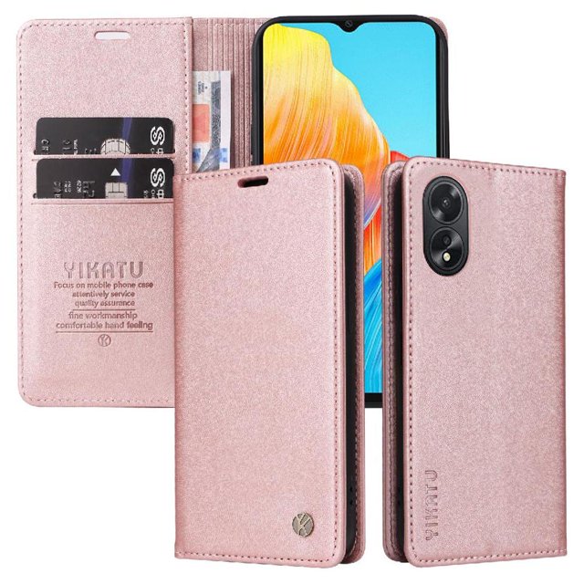 Funda para OPPO A38 4G/A18 4G Estuche de Cuero PU Tipo Cartera con Ranuras para Tarjetas y Cierre Magnético