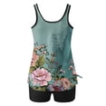 thumbnail image 5 of Nrmvnmi Tankini Swimsuits for Women 2 Piece Bathing Suits Floral Prints Round Neck Swim Tank Top with Boy Shorts Modest Swimwear Mothers Day Gifts, 5 of 6