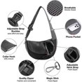 thumbnail image 3 of Mochila portabebés para perros pequeños y gatos, de malla transpirable, con manos libres, con bolsa y correa ajustable., 3 of 5