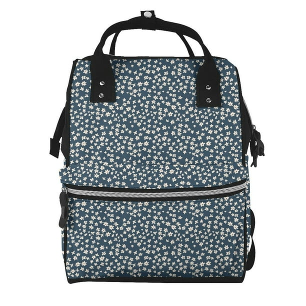 Disketp Small White Flowers Mochila de Pañales de Gran Capacidad con Múltiples Bolsillos, Mochila de Viaje Multifuncional para Bebé, Unisex, Moderna y Resistente