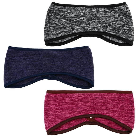 SHOWERORO 3Pcs Unisex Ear Warmer Headband Stretchy Full Cover Ear Muffs for Outdoor Sports