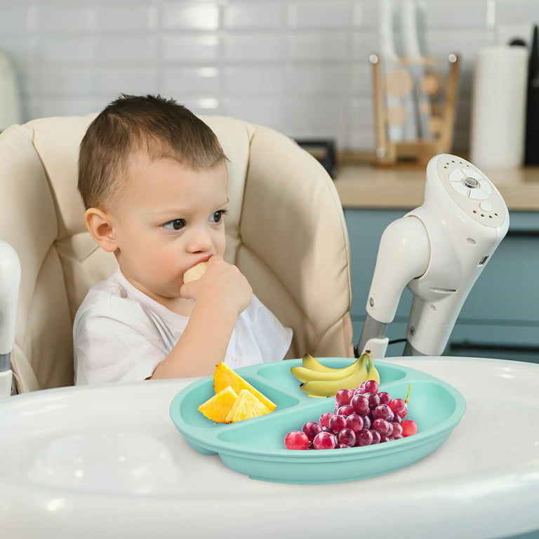 Silicone Suction Plates for Babies, Stick to High Chair Trays and Table,  Divided Baby Dishes, Perfect Kids Plates, BPA Free