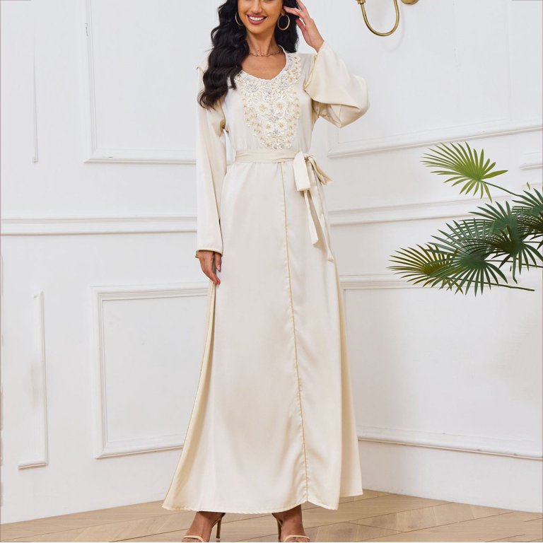 green emerald velvet dress Embroidered Arabic Gown with Open Style #M0136 main image 0
