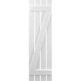 thumbnail image 5 of Ekena Millwork 15 1/2"W x 73"H Americraft Four Board (2 Batten) Exterior Real Wood Spaced Board-n-Batten Shutters w/ Z-Bar (Per Pair), White, 5 of 10