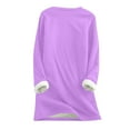 thumbnail image 4 of IYYVV Women's Winter Warm Sherpa Lined Sweatshirt Pullover Crewneck Long Sleeve Fleece Lined Thermal Shirts Loungewear Tops Purple L, 4 of 4