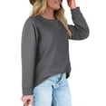 thumbnail image 4 of Fantaslook Plus Size Sweatshirts for Women Crewneck Casual Tunic Tops Long Sleeve Shirts, 4 of 8