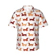 thumbnail image 2 of Yiaed Dachshund Walking Print Hawaiian Shirt for Men Short Sleeve Button Down Shirts Beach Shirts for Men-Large, 2 of 5
