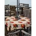 thumbnail image 2 of Outdoor Tablecloths with Umbrella Hole & Zipper, Cute Ladybugs Round Tablecloths 60 Inch, Spring Botanical Leaves Vintage Waterproof Table Cloth, Patio/Pool/Picnic Table Covers, 2 of 8