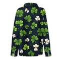 thumbnail image 5 of Women's St Patrick Day Shirts Button Down Green Clover Irish Gift Top Long Sleeve V Neck Collared Tops Loose Fit Gauze Tops Lucky Charms Shirt Lucky Shamrock Shirt Funny Saint Patrick's Tunic Tops, 5 of 5