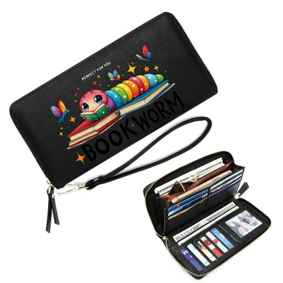 GEEAD Multiple Card Slots Wallet for Women Large Capacity Handbag for Women Cartoon Caterpillar Magical Atmosphere Vibrant Butterflies Durable & Stylish Accessory Season And Graduation Gifts