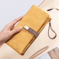 thumbnail image 2 of Cartera para mujer con tres pliegues, estilo retro esmerilado, tipo tarjetero, multifuncional, portátil, tipo clutch largo, 2 of 5