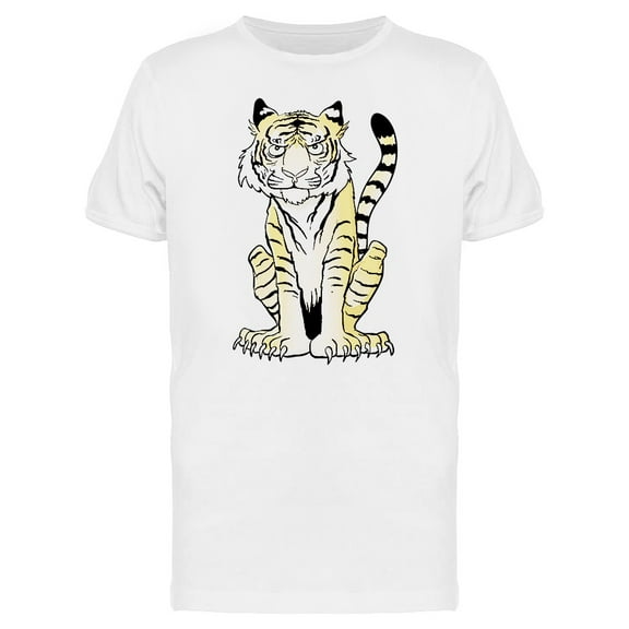 Cool Cartoon Tiger Sketch T-Shirt Men -Image by Shutterstock, Male XX-Large