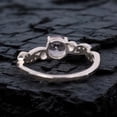 thumbnail image 4 of Round Cut Lab Created Alexandrite Ring - Leaf & Vine Engagement Ring - 18K White Gold Plated Proposal Ring Christmas Gift for Wife, 4 of 4