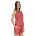 thumbnail image 2 of Bimba Solid 2 Pcs Nightwear Set For Womens Casual Sleeveless Loungewear Shirt & Short Sleepwear, 2 of 7