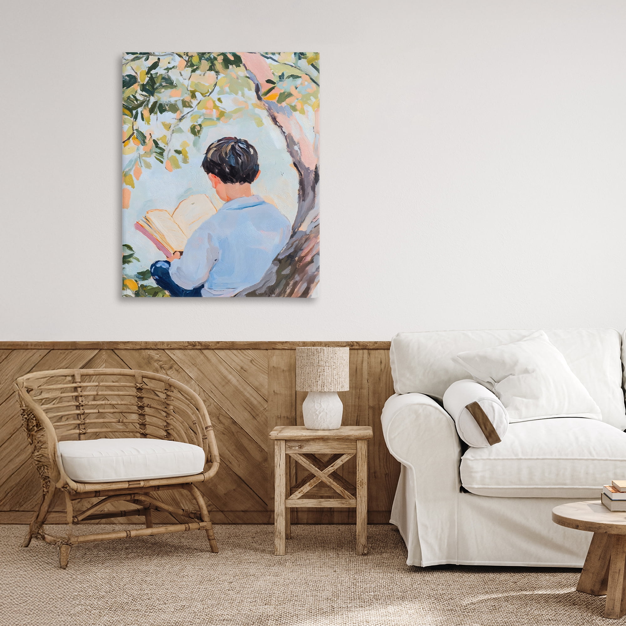 Stupell Industries Boy Reading in Nature Canvas Wall Art, design by The Prints Vibe