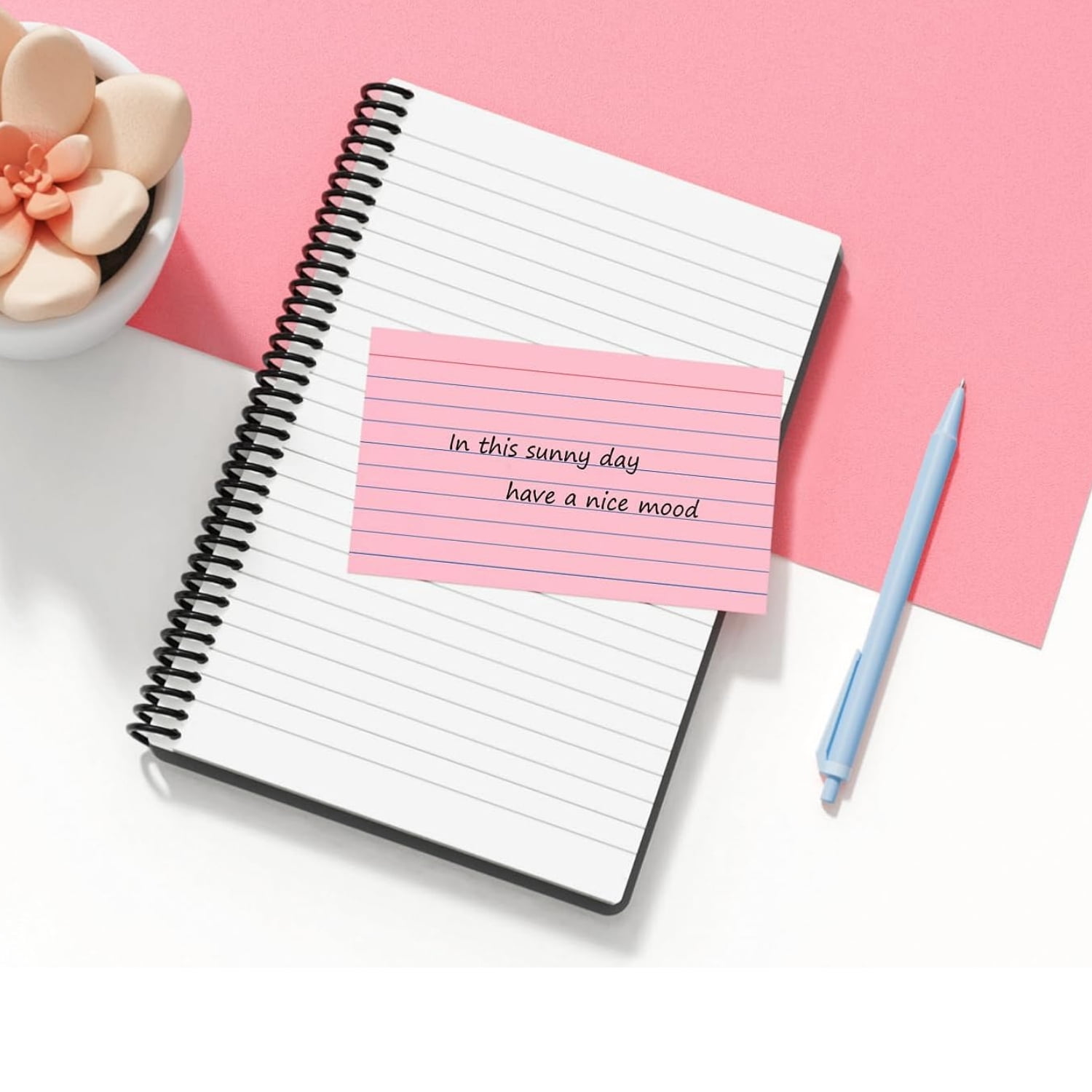 Index Cards Topboutique,Notes Flash Cards,Ruled Index Flashcards,Lined Flashcards,Index Notecards for Office, Lined on Front Blank on Back, 3 x 5 inch,Pink,4 Pack,50 Sheets Per Pack