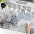 thumbnail image 7 of Grey Blue Marble Mouse Pad Gaming Mouse Pad 31.5 X 11.8 Inch Marble Mouse Mat Stitched Edges Rubber Base Non-Slip Waterproof Large Keyboard Mat Suitable Desk/Office/Game, 7 of 7