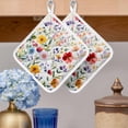 thumbnail image 2 of Floral Pot Holders for Kitchen Heatproof Potholder, 4 Pack Red Yellow Pink Blue Flower Purple Lavender Leaf Hot Pads Multipurpose Oven Pads Cloth Potholders Trivet for Cooking and Baking, 2 of 8